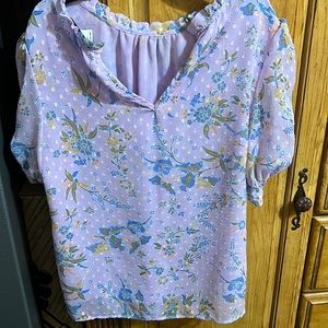 Rachel Zoe purple floral blouse